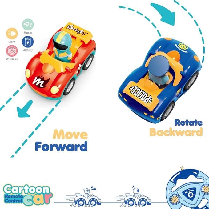 Haktoys Remote Control Cars Set of 2 Vehicles: RC Radio