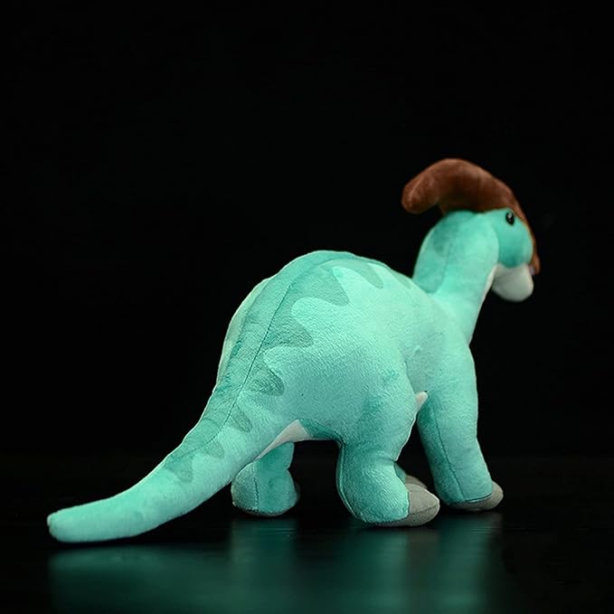 ZHONGXIN MADE Simulation Parasaurolophus Dinosaur Plush Toy - Realistic 16" Blue Parasaurus Dinosaur Stuffed Plushie, Figurines Stuffed Model Toys, Unique Plush Gift Collection for Kids