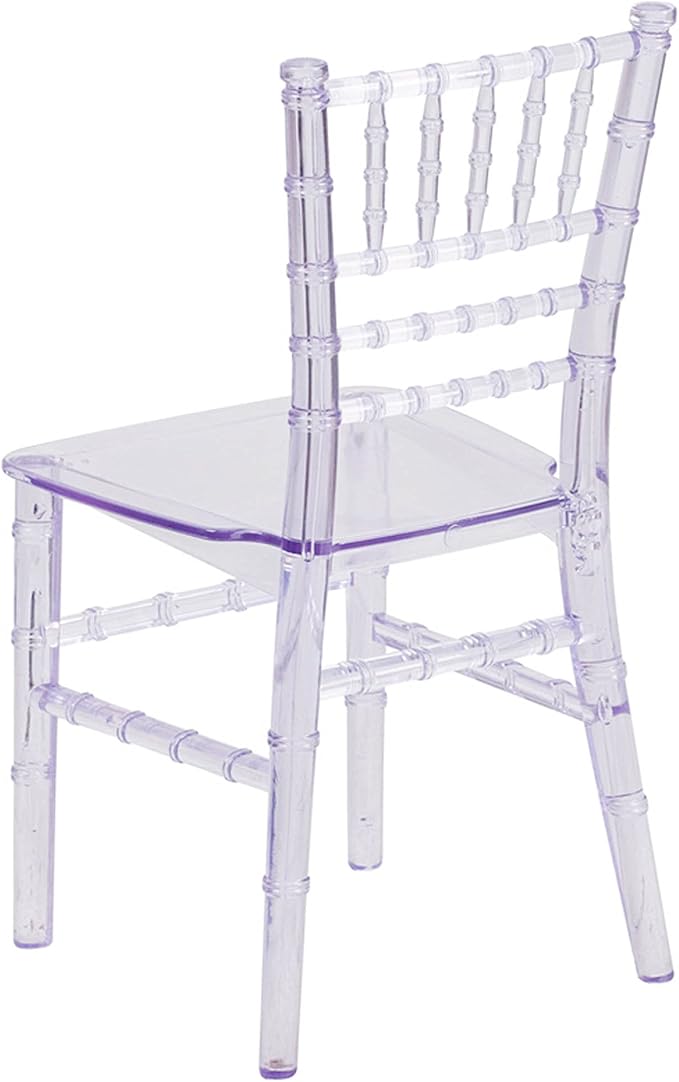 Flash Furniture HERCULES 10 Pack Child’s Transparent Crystal Resin Party and Event Chiavari Chair for Commercial & Residential Use