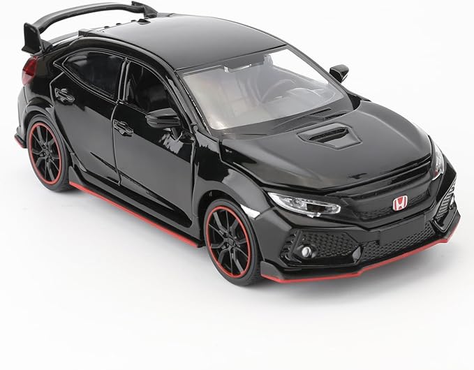 Compatible for 1:32 Diecasting Alloy Honda Civic Type-R Car Model Toy Car,Pull Back Alloy Car with Lights and Sound, Open Door for Kids Gift