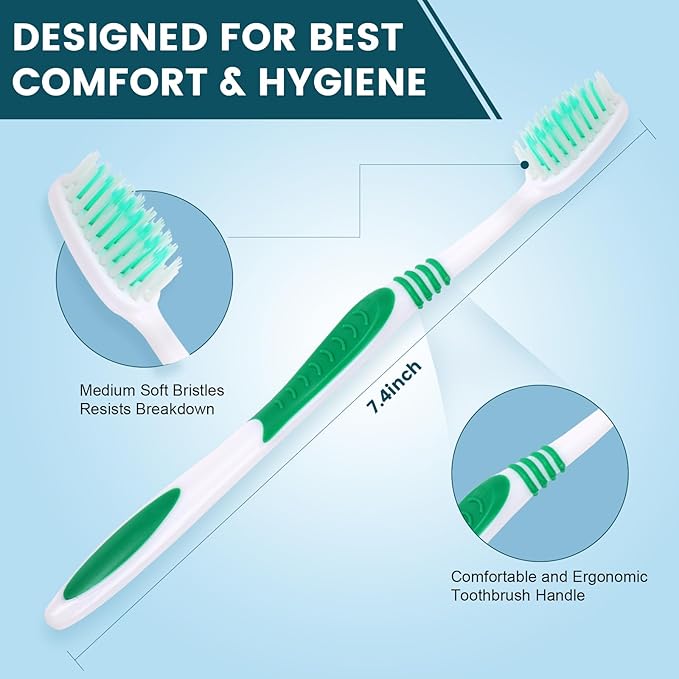 Navona 400 PCS Premium Individually Wrapped Bulk Toothbrush Pack, Disposable Toothbrush, Soft Toothbrush for Adult or Kid, Soft Bristle Toothbrush, Ergonomics Handle, Perfect for Travel,Hotel,Donation