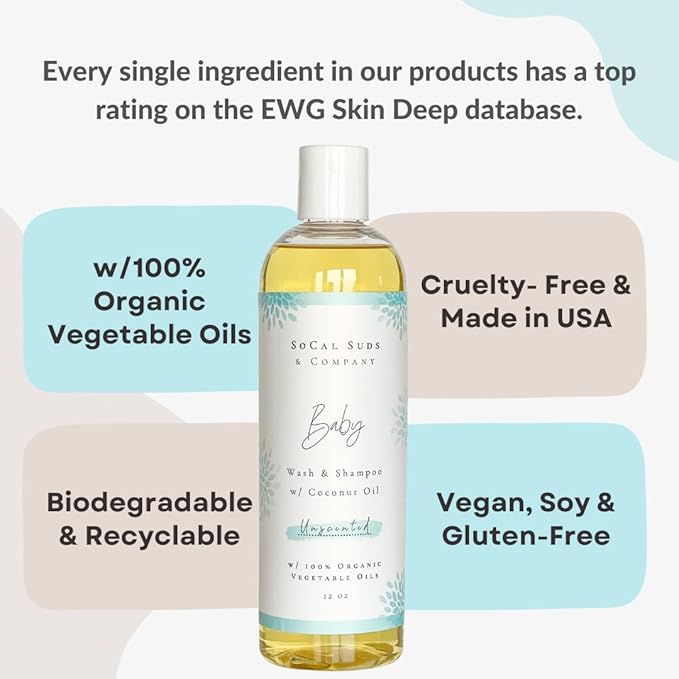 SoCal Suds & Company - 2-in-1 Organic Gel Baby Shampoo & Body Wash 12oz
