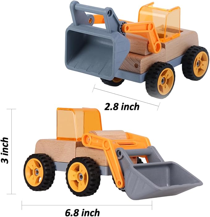 Wooden Construction Truck Mini Simulation Engineering Vehicles for Boys and 3 +