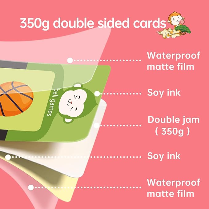 Toddlers Talking Flash Cards with American Accent & 256 Sight Words, Pocket Speech for 4 5 Years Old, Montessori Sensory Kit, Speech Therapy Toys, Kids Birthday Gift(256 Words Pink