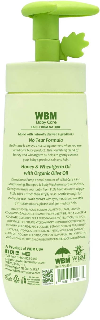 WBM Care Natural Baby Body Wash With Honey, Wheatgerm And 10 Oz