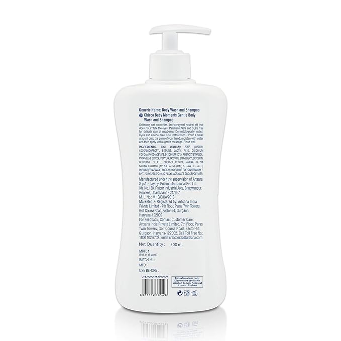Chicco Baby Moments Gentle Body Wash and Shampoo (500ml)