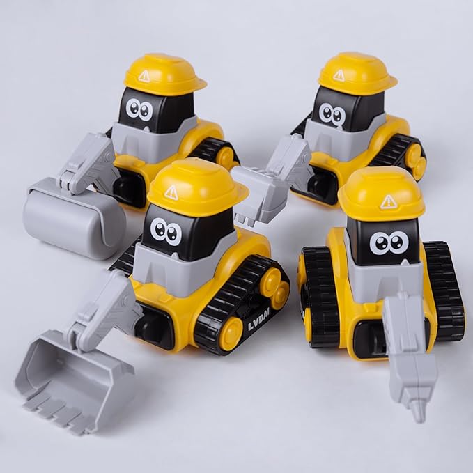 Toy Vehicles for Toddlers 2-4,4PCS Car Toys for Toddlers 1-3 6-12-18 Months 1 2 3 Year