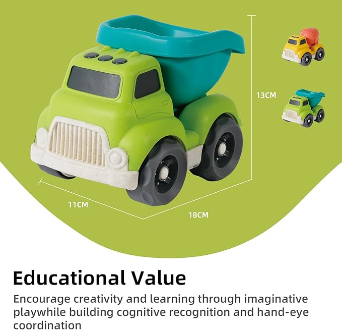 Large Dump Truck Toys for Toddlers, Sustainable Bio-Plastic Truck Children's 3 Years