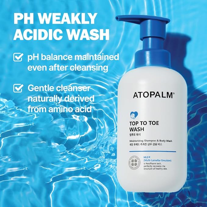 ATOPALM Top to Toe Baby Wash & Shampoo, Sulfate-Free 10.1 Fl 300ml