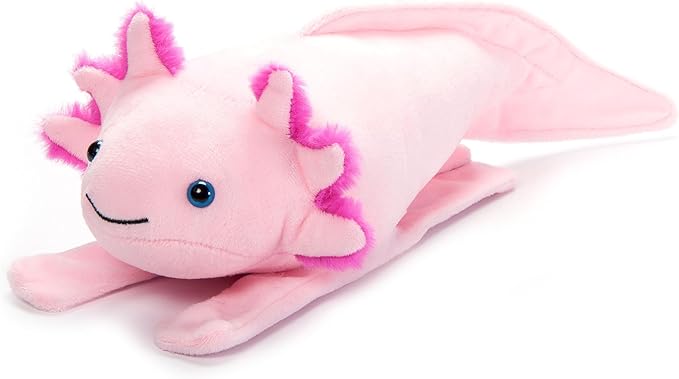 The Petting Zoo Axolotl Stuffed Animal Plushie Slap Bracelet, Gifts for Kids, Slapstix Animals, Salamander Plush Toy, 10 inches