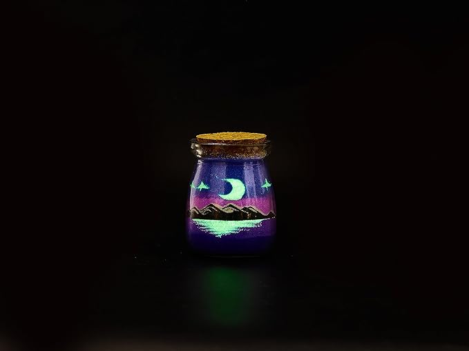 YUANLUGV Sand Art Bottles, Colored Sand with Luminous Sand Art Crafts Gift for Kids, Elegant and Exquisite Sand Art Craft Bottle,Gifts for Girls Boys Kids Women Birthday (A)