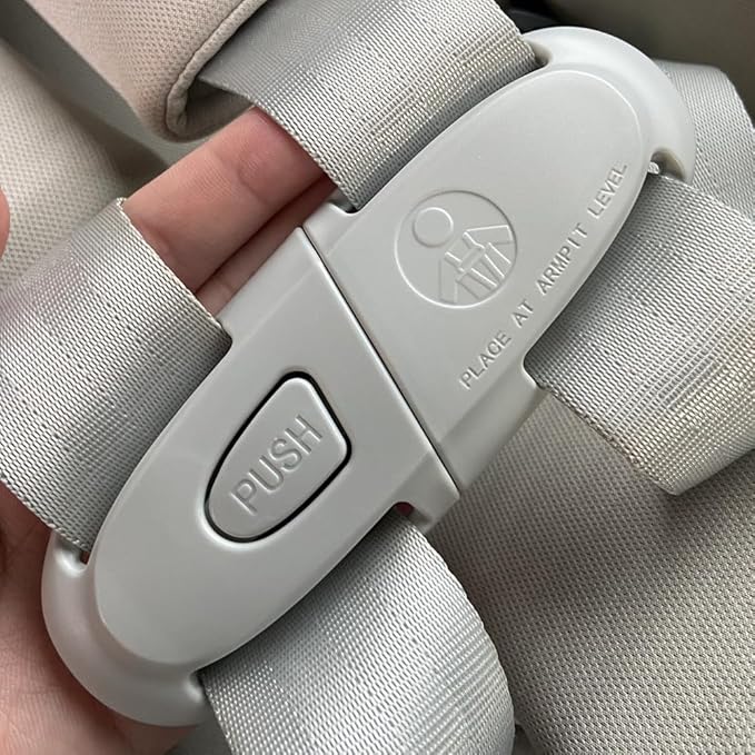 Universal Child Car Seat Chest Harness Clip Universal Safer Belt Clip Buckle Lock Stroller Chest Clip Adjustable Guard for Baby and Kids (Gray 1)