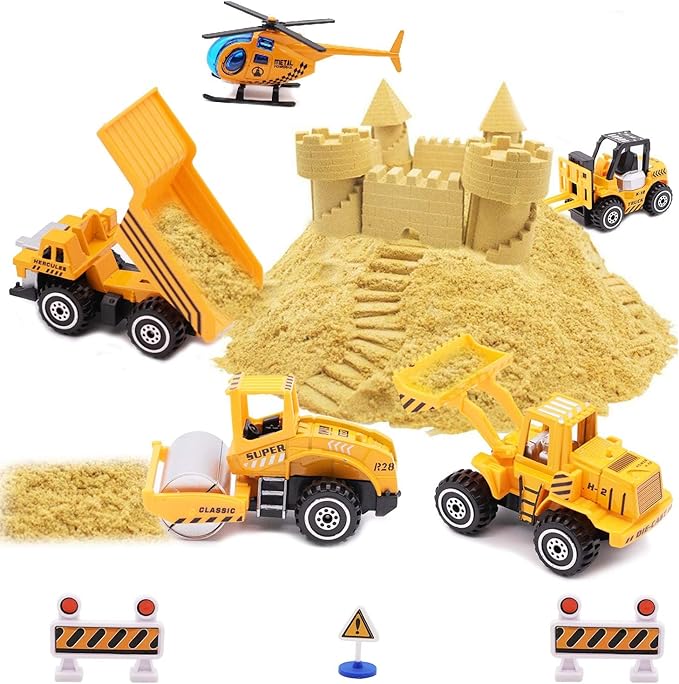 Childom Engineering Vehicle Toys Set Alloy Construction Big Forklift,Single Drum Roller