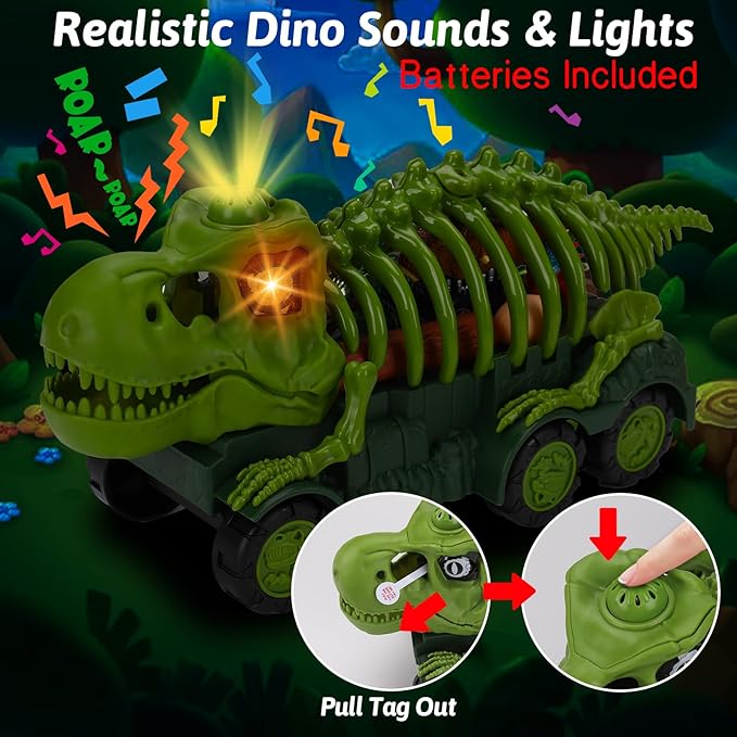 Dinosaur Trucks Toys for 2+ 3 4 5 6 Year 3-5 with 4-6 Girls
