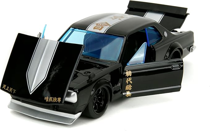 Tokyo Revengers 1:24 1971 Nissan Skyline GT-R Die-Cast Car & 2.75" Mikey Figure, Toys for Kids and Adults