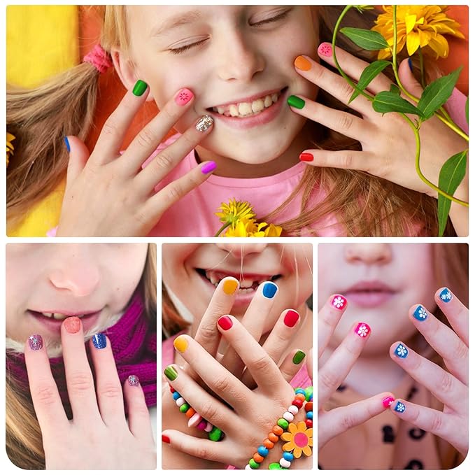 Tudaymol Nail Art Studio for Girls - Nail Polish Kit for Kids Ages 6-12 Years Old,Non-Toxic Peel-Off Safe Quick Dry Nail Polish Gift Kit Set,Cool Girls Toys Stuff - Polish, Pens, Glitter, Stickers