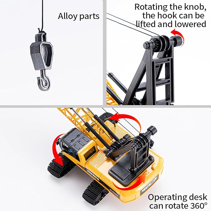 Gemini&Genius Crane Toys for Kids, Construction Vehicles Crane 1:35 Scale-15