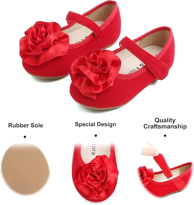 Felix & Flora Girls Toddler Little Ballet Shoes - Flower