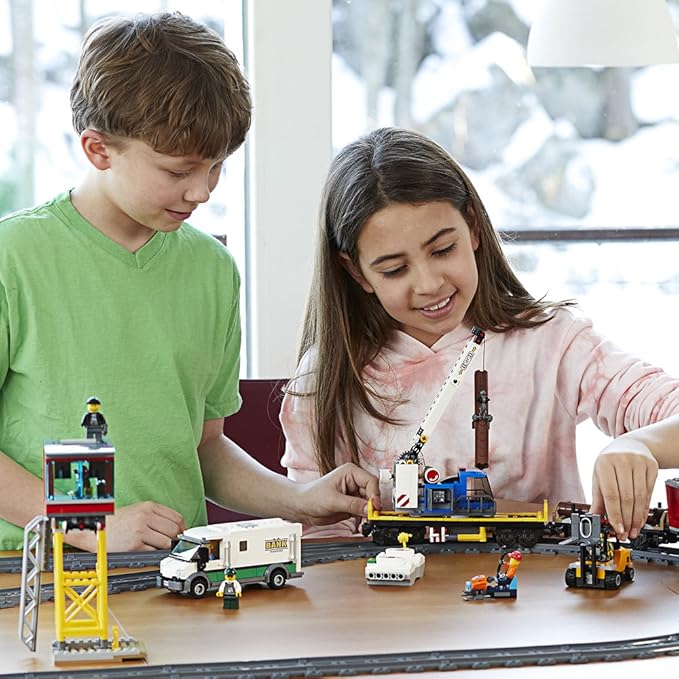 LEGO City Cargo Train 60198 Exclusive Remote Control Train Building Set with Tracks for Kids, Top Present for Boys and Girls (1226 Pieces)