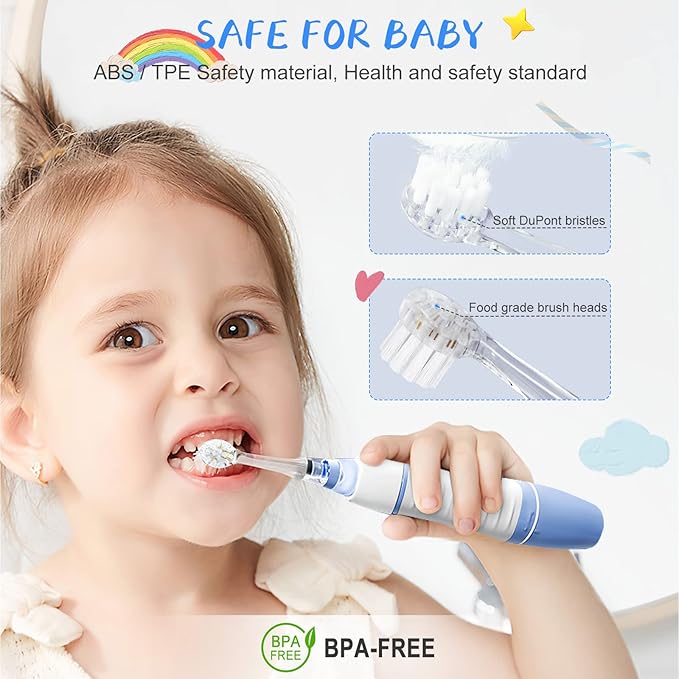 TEETECK 5 Pack Kids Toothbrush Replacement Heads Compatible with SEAGO- 513/977/EK6,Compatible with Brush-Baby WildOnes/KIDZSONIC(Not BabySonic Series),Compatible with Dada-Tech-BB1/977/K6