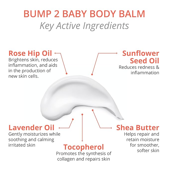 Visha Skincare Bump 2 Baby 5 in 1 Multitasking Body Balm, Soothes and Relieves Dry 10 oz