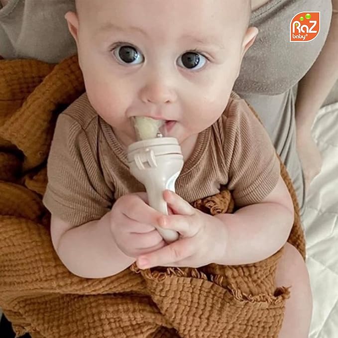 RaZbaby Silicone Baby Teether, BerryBumps Textured Silicone Soothes Babies??Sore Gums