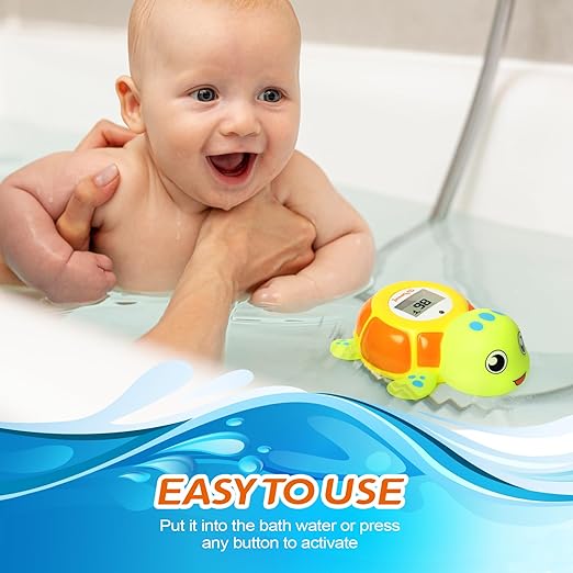 Upgrade Turtle Baby Bath Thermometer Toddlers Bath Thermometer Baby Safety BPA-Free Bath Tub Thermometer Temp Warning Water Thermometer & Room Thermometer ℃/℉