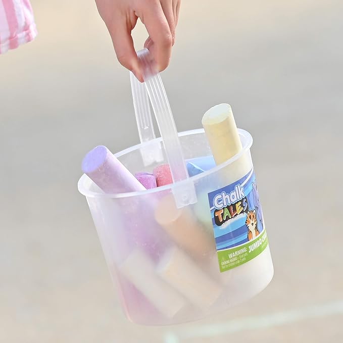 Sunny Days Entertainment Sidewalk Chalk Set for Kids with Storage, Washable, Jumbo Colored Chalk for Outdoor Play and Chalkboard Art - Ages 3+ (20 Pieces, Multicolor)