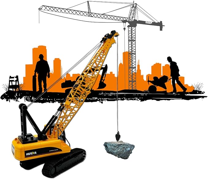 Gemini&Genius Crane Toys for Kids, Construction Vehicles Crane 1:35 Scale-15