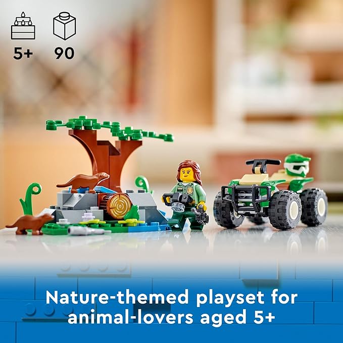 LEGO City ATV and Otter Habitat, 60394 Off-Roader Quad Bike Toy Car for Kids Age 5 Plus, Animal Playset with Wildlife Figures, Learning to Build Nature Set