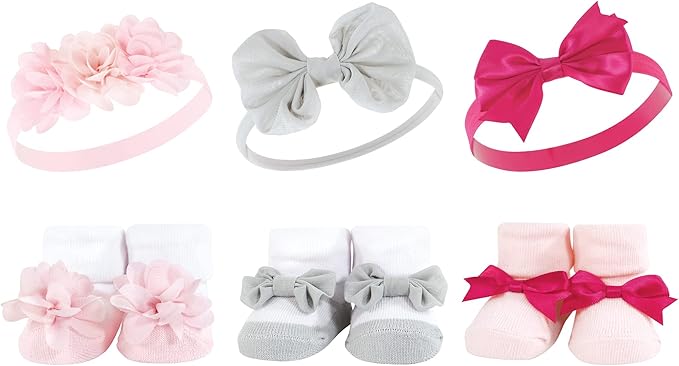 Hudson Baby Girl's Headband and Socks Giftset