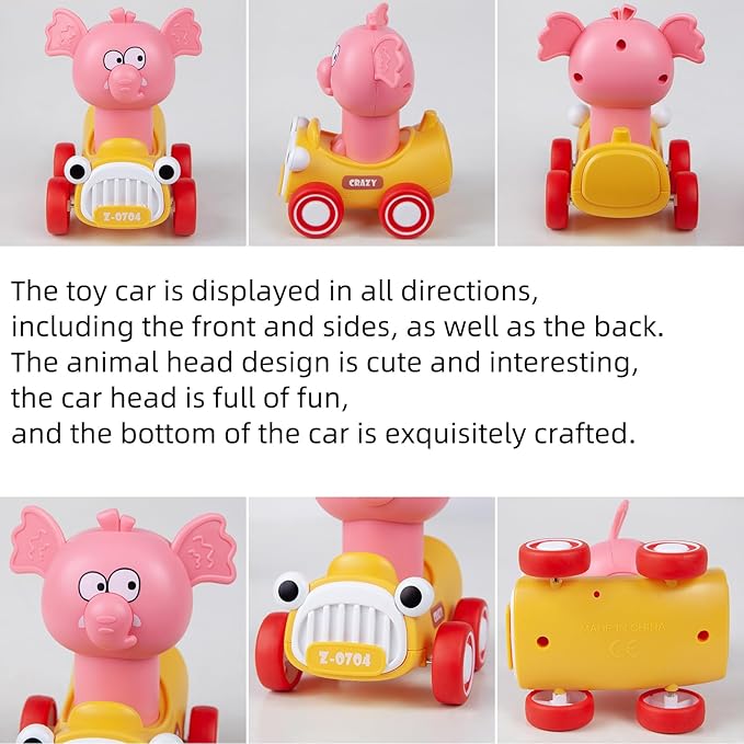 Animal Car Toy Press and Go Toy Cars for 1 2 3 Year Old,Birthday Gift for Toddlers 1-3 1 Year 12 18 4