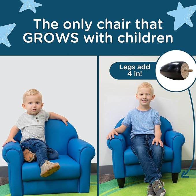 Children's Factory As We Grow Toddler Chair, Deep Water, CF805-195, Flexible Seating for Daycare or Preschool, Kids Reading Chair, Playroom Furniture