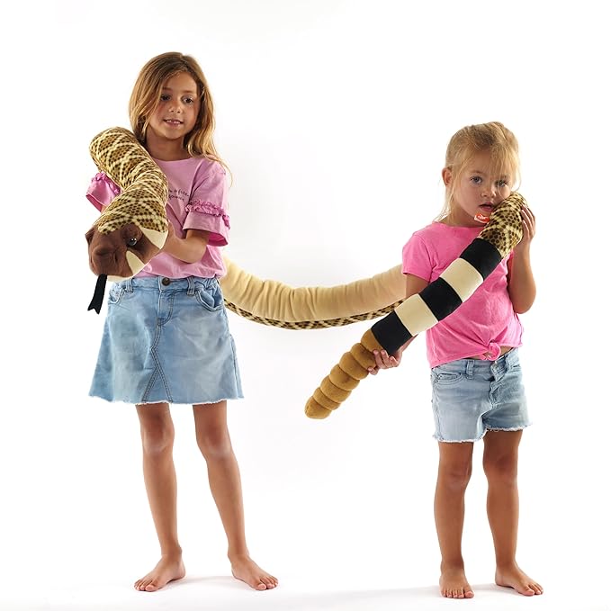 Wild Republic Snakes, Super Jumbo Western Diamondback Snake Plush, Giant Stuffed Animal, Plush Toy, Gifts for Kids, 113"