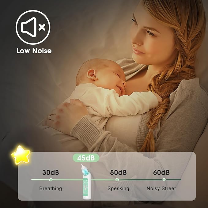 Electric Nasal Aspirator for Baby - Baby Nose Sucker, Booger Sucker for Babies Toddlers Infants Newborns Kids with 3 Suction Levels & Music & Light