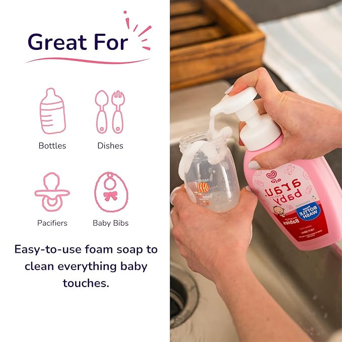 Unscented Foam Bottle Wash | Dish Soap Safe for Newborns 17 fl 1)