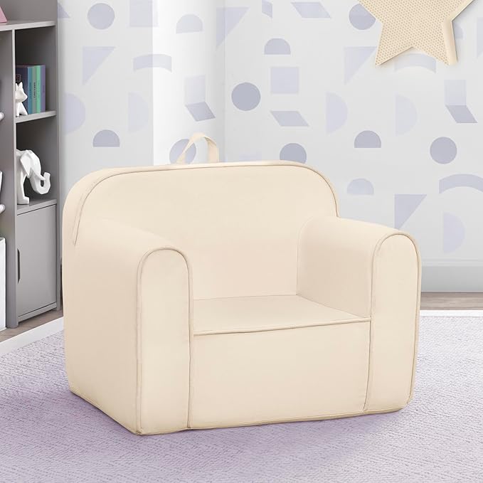 Delta Children Cozee Chair -Foam Kids Chair for Ages 18 Months and Up, Oatmeal