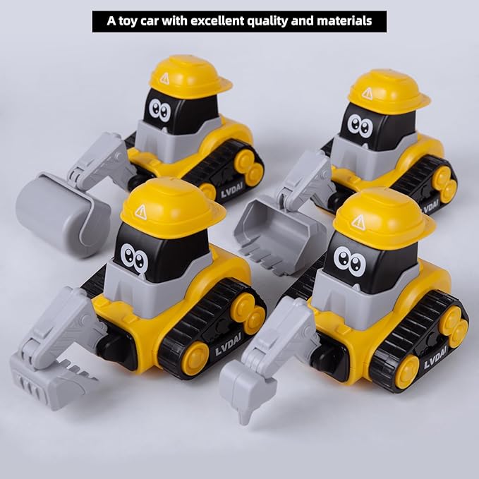 Toy Vehicles for Toddlers 2-4,4PCS Car Toys for Toddlers 1-3 6-12-18 Months 1 2 3 Year