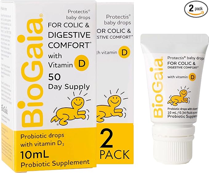 BioGaia Baby Probiotic Drops - Colic & Gas Relief + Vitamin D, 50-Day Supply 2)