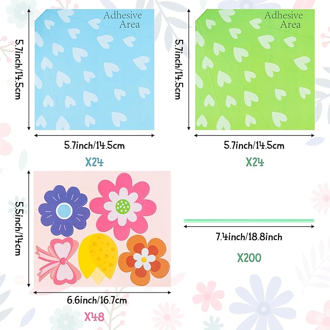BeYumi Flower Bouquet Craft Kit - 72Pcs Mother's Day Flower Bouquet Craft in Two Colors for Kids Make Your Own Flower Bouquet Teacher Appreciation Week DIY Gift School Classroom Home Fun Activities