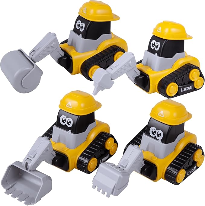 Toy Vehicles for Toddlers 2-4,4PCS Car Toys for Toddlers 1-3 6-12-18 Months 1 2 3 Year