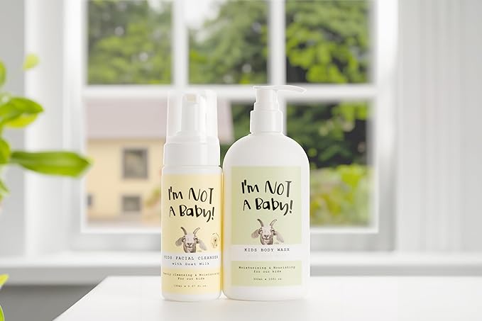 I'm NOT A Baby! Face Wash & Body Wash Duo - Gentle Kids Face Wash and Body Wash with Goat Milk, Perfect for Sensitive Skin 2-Piece Set