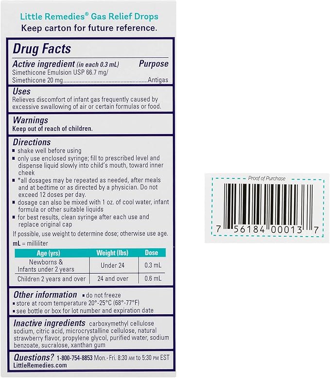 Little Remedies Gas Relief Drops, Natural Berry Flavor 1 fl