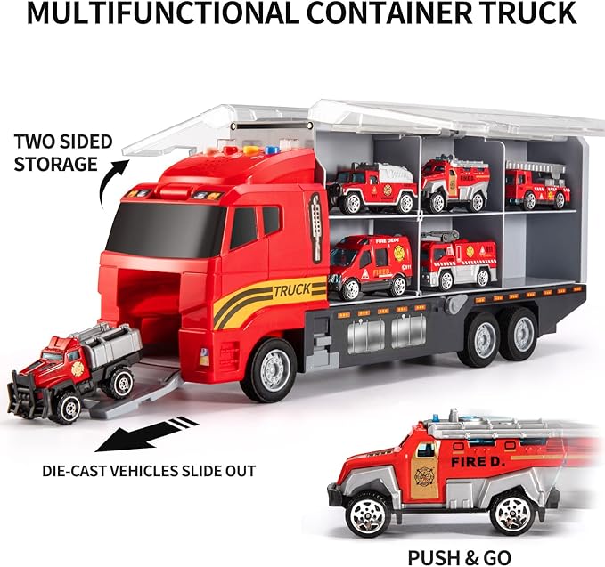 Toddler Toys for 3-9 Years Old Boys Die-cast Emergency Fire 3 4 5 6