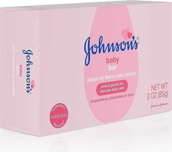 Johnson's Baby Body Soap Bar, Gentle for Baby Bath and Skin Care 3 oz 6)
