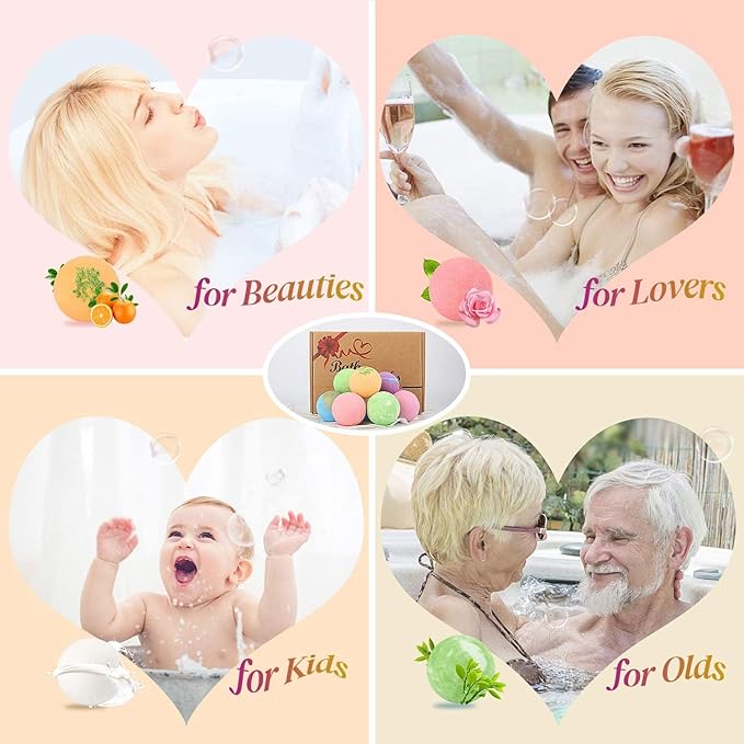 Bath Bombs, 12 PCS Bath Bombs for Women Kids Toddlers Adults