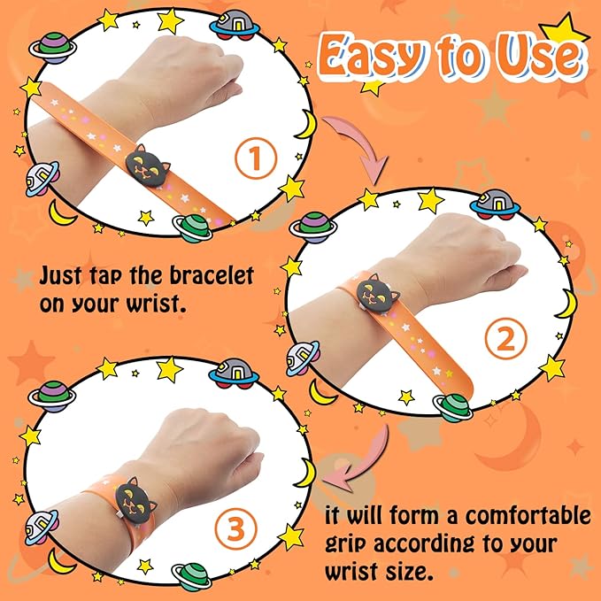 Welkin 6PCS Halloween Slap Bracelets For Kids,Colorful Silicone Bracelet, Soft and Safe Slap Bracelets Party Decorations Favors,Kids halloween Party Gift (Halloween)