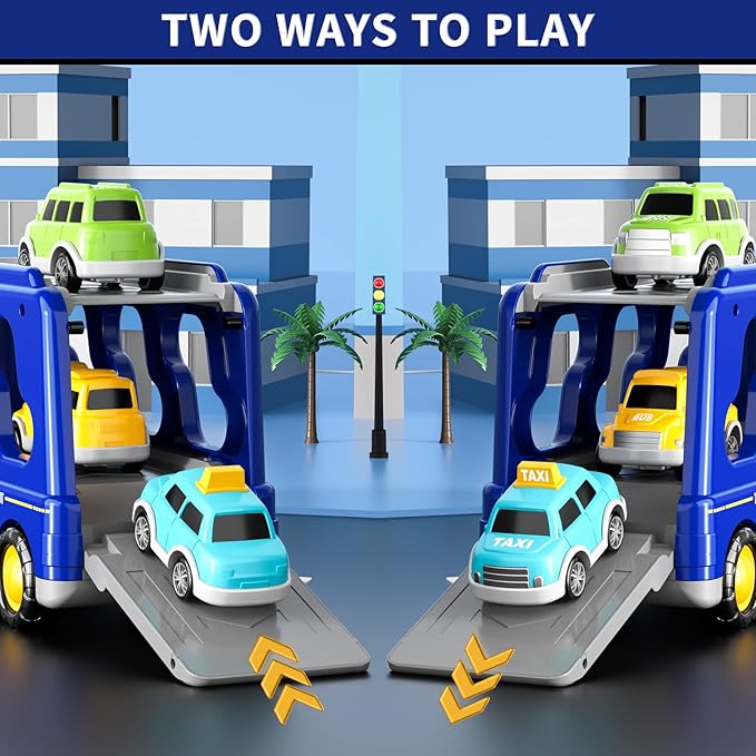 Bennol Toddler Trucks Toys for Boys Age 3-5, 5 in 1 City Car Truck for Toddlers Boys Girls 3 4 5 6 Years Old