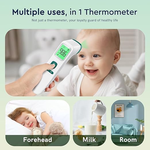 Forehead Thermometer for Adults and Kids, Fast Accurate Thermometer with Fever Alarm 1S Reading