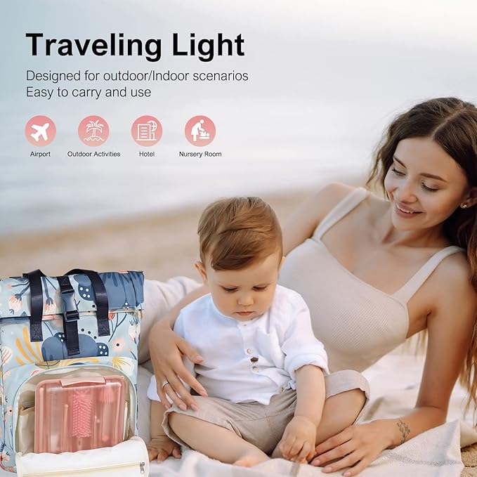6 in 1 Baby Bottle Cleaner Set with Drying Rack,Silicone Baby Bottle Brush